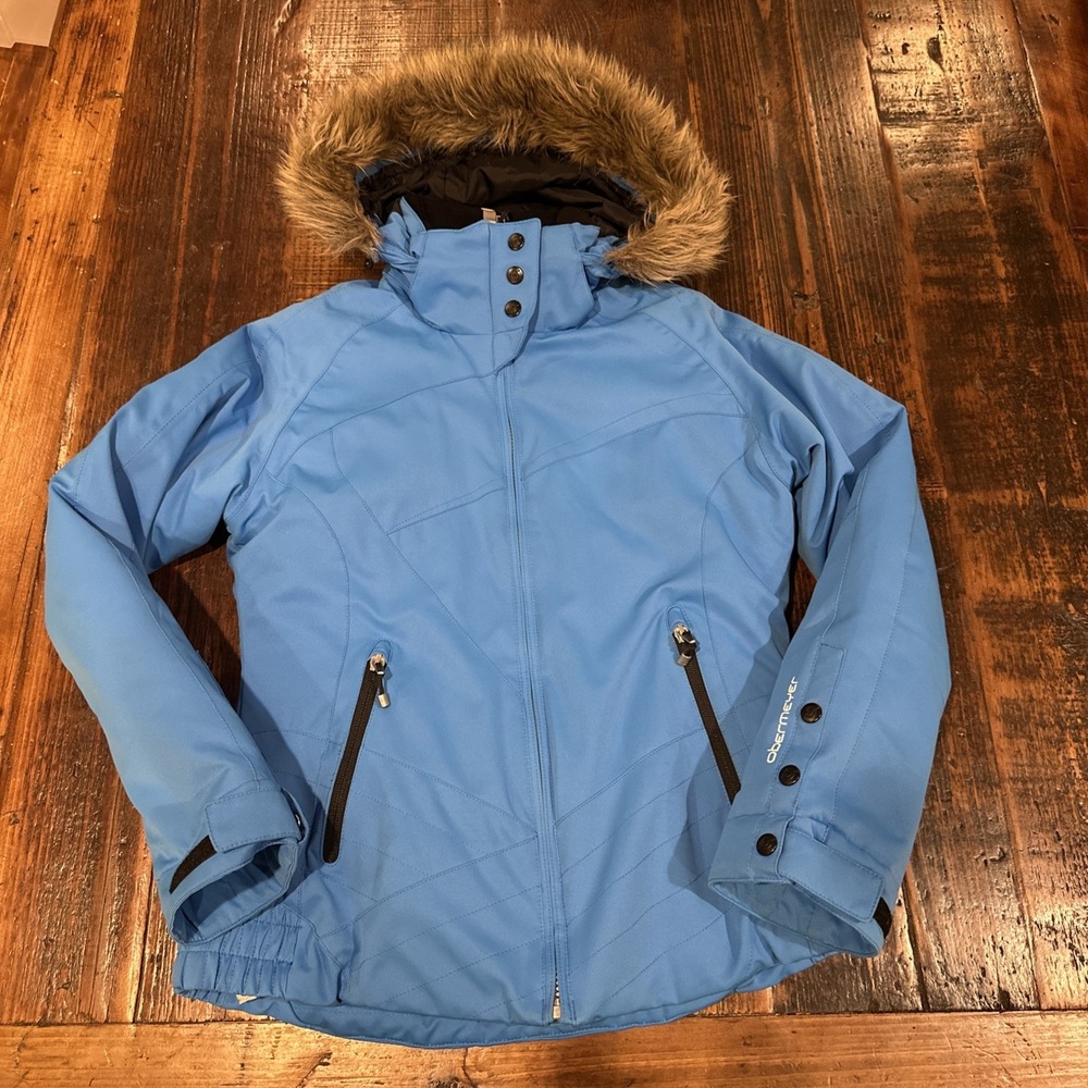 Obermeyer Blue Dupont Comformax Removable Hood Ski Jacket Womens Size 6